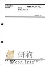 BASIC SYNTAX MANUAL IM 34A1D11-11E PDF电子版封面