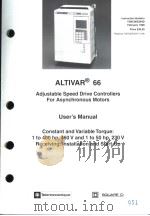 ALTIVAR 66 ADJUSTABLE SPEED DRIVE CONTROLLERS FOR ASYNCHRONOUS MOTORS（ PDF版）