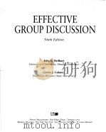 EFFECTIVE GROUP DISCUSSION NINTH EDITION 1998 PDF电子版封面 0697327264