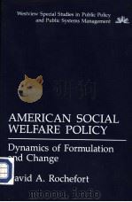 AMERICAN SOCIAL WELFARE POLICY DYNAMICS OF FORMULATION AND CHANGE PDF电子版封面 0813302439 DAVID A.ROCHEFORT