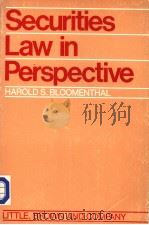 SECURITIES LAW IN PERSPECTIVE PDF电子版封面 HAROLD S.BLOOMENTHAL