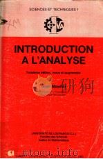 INTRODUCTION A L‘ANALYSE PDF电子版封面 2870771819