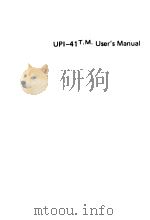 UPI-41 T.M. USER‘S MANUAL PDF电子版封面