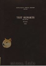 SUPPLEMENT ANNUAL REPORT 1961-62 TEST REPORTS NOS 301-342 PDF电子版封面 N.I.A.E.