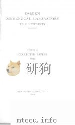OSBORN ZOOLOGICAL LABORATORY YALE UNIVERSITY VOLUME 15 1933 PDF电子版封面