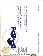 MARINE SCIENCES AND OCEAN POLICY SYMPOSIUM PDF电子版封面 0937202002 DAVID S.SIMONETT