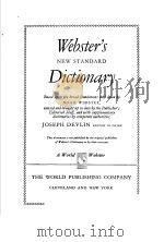 WEBSTER'S DICTIONARY     PDF电子版封面    NOAH WEBSTER 