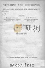 VITAMINS AND HORMONES VOLUME XVII PDF电子版封面 ROBERT S.HARRIS G.F.MARRIAN