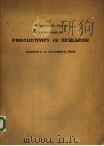 PRODUCTIVITY IN RESEARCH PDF电子版封面