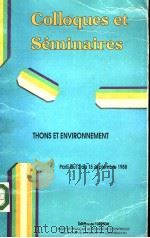 THONS ET ENVIRONNEMENT PDF电子版封面 2709909766
