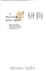 A FIRST COURSE IN LINEAR ALGEBRA PDF电子版封面