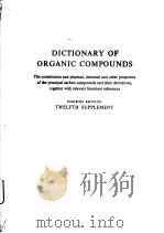 DICTIONARY OF ORGANIC COMPOUNDS PDF电子版封面 0413608107
