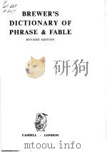 BREWER'S DICTIONARY OF PHRASE & FABLE REVISED EDITION PDF电子版封面