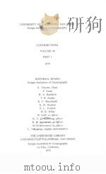 UNIVERSITY OF CALIFORNIA,SAN DIEGO SCRIPPS INSTITUTION OF OCEANOGRAPHY CONTRIBUTIONS VOLUME 49 PAR PDF电子版封面