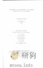 UNIVERSITY OF CALIFORNIA,SAN DIEGO SCRIPPS INSTITUTION OF OCEANOGRAPHY CONTRIBUTIONS VOLUME 40 PAR PDF电子版封面