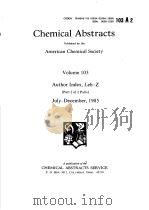 CHEMICAL ABSTRACTS VOLUME 103 AUTHOR INDEX,LEB-Z PART 2 OF 2 PARTS 1985 PDF电子版封面