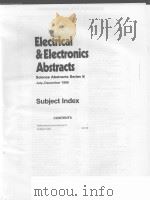 ELECTRICAL & ELECTRONICS ABSTRACTS SCIENCE ABSTRACTS SERIES B VOL.89 SUBJECT INDEX JULY-DECEMBER 1 PDF电子版封面