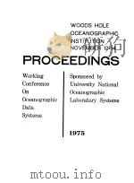 WOODS HOLE OCEANOGRAPHIC INSTITUTION NOVEMBER 12-14 PROCEEDINGS PDF电子版封面