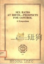 SEX RATIO AT BIRTH-PROSPECTS FOR CONTROL PDF电子版封面