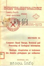 INTERNATIONAL GEOLOGICAL CONGRESS CONGRES GEOLOGIQUE INTERNATIONAL TWENTU-FOURTH VINGT-QUATRIEME SES PDF电子版封面