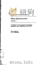MASS SPECTROMETRY PDF电子版封面 D.H.WILLIAMS
