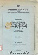 PROCEEDINGS OF THE SOCIETY OF PHOTO-OPTICAL INSTRUMENTATION ENGINEERS  VOLUME 27  REMOTE SENSING OF（ PDF版）