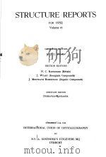 STRUCTURE REPORTS FOR 1952 VOLUME 16 PDF电子版封面 A.J.C.WILSON