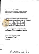 CHROMATOGRAPHIE SUR COLONNE LAUSANNE 1969 PDF电子版封面