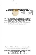 THE PHILIPPINE BUREAU OF SCIENCE MONOGRAPHIC PUBLICATIONS ON PLSHES PDF电子版封面