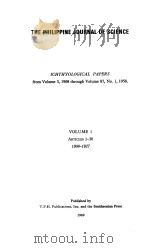 THE PHILIPPINE JOURNAL OF SCIENCE VOLUME 1 PDF电子版封面