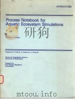 PROCESS NOTEBOOK FOR AQUATIC ECOSYSTEM SIMULATIONS SECOND EDITION PDF电子版封面