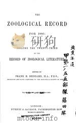 THE ZOOLOGICAL RECORD 1886 VOLUME 23 PDF电子版封面