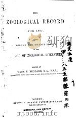 THE ZOOLOGICAL RECORD 1887 VOLUME 24 PDF电子版封面