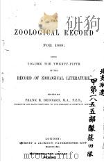 THE ZOOLOGICAL RECORD 1888 VOLUME 25 PDF电子版封面