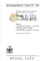 THE ZOOLOGICAL RECORD 1966 VOLUME 103 PART A PDF电子版封面