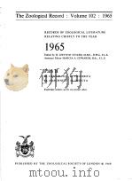 THE ZOOLOGICAL RECORD  1965  VOLUME 102  PART B（ PDF版）
