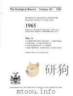 THE ZOOLOGICAL RECORD 1965 VOLUME 102 PART A PDF电子版封面