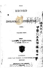 THE ZOOLOGICAL RECORD 1864 VOLUME 1 PDF电子版封面 ALBERT C.L.G.BUNTHER