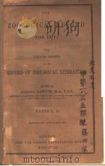 THE ZOOLOGICAL RECORD 1871 VOLUME 8 PDF电子版封面 ALFRED NEWTON