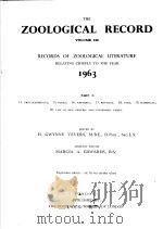 THE ZOOLOGICAL RECORD  1963  VOLUME 100  PART C（ PDF版）