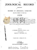 THE ZOOLOGICAL RECORD 1959 VOLUME 96 PDF电子版封面 G.BURDER STRATTON