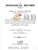 THE ZOOLOGICAL RECORD  1961  VOLUME 98（ PDF版）