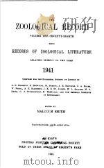 THE ZOOLOGICAL RECORD  1941  VOLUME 78（ PDF版）