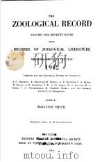 THE ZOOLOGICAL RECORD 1942 VOLUME 79 PDF电子版封面 MALCOLM SMITH