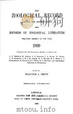 THE ZOOLOGICAL RECORD 1939 VOLUME 76 PDF电子版封面 MALCOLM A. SMITH