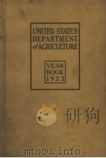UNITED STATES DEPARTMENT OF AGRICULTURE YEARBOOK 1922 PDF电子版封面