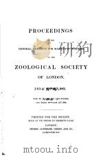 PROCEEDINGS OF THE GENERAL MEETINGS FOR SCIENTIFIC BUSINESS OF THE ZOOLOGICAL SOCIETY OF LONDON PAR 1934 PDF电子版封面