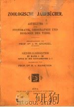 ZOOLOGISCHE JAHRBUCHER ABTEILUNG FUR SYSTEMATIK GEOGRAPHIE UND BIOLOGIE DER TIERE GENERALREGISTER ZU 1907 PDF电子版封面