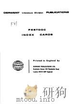 DERWENT LITERATURE DIVIAION PUBLICATIONS PESTDOC INDEX CAROS PDF电子版封面