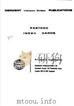 DERWENT LITERATURE DIVIAION PUBLICATIONS PESTDOC INDEX CAROS PDF电子版封面